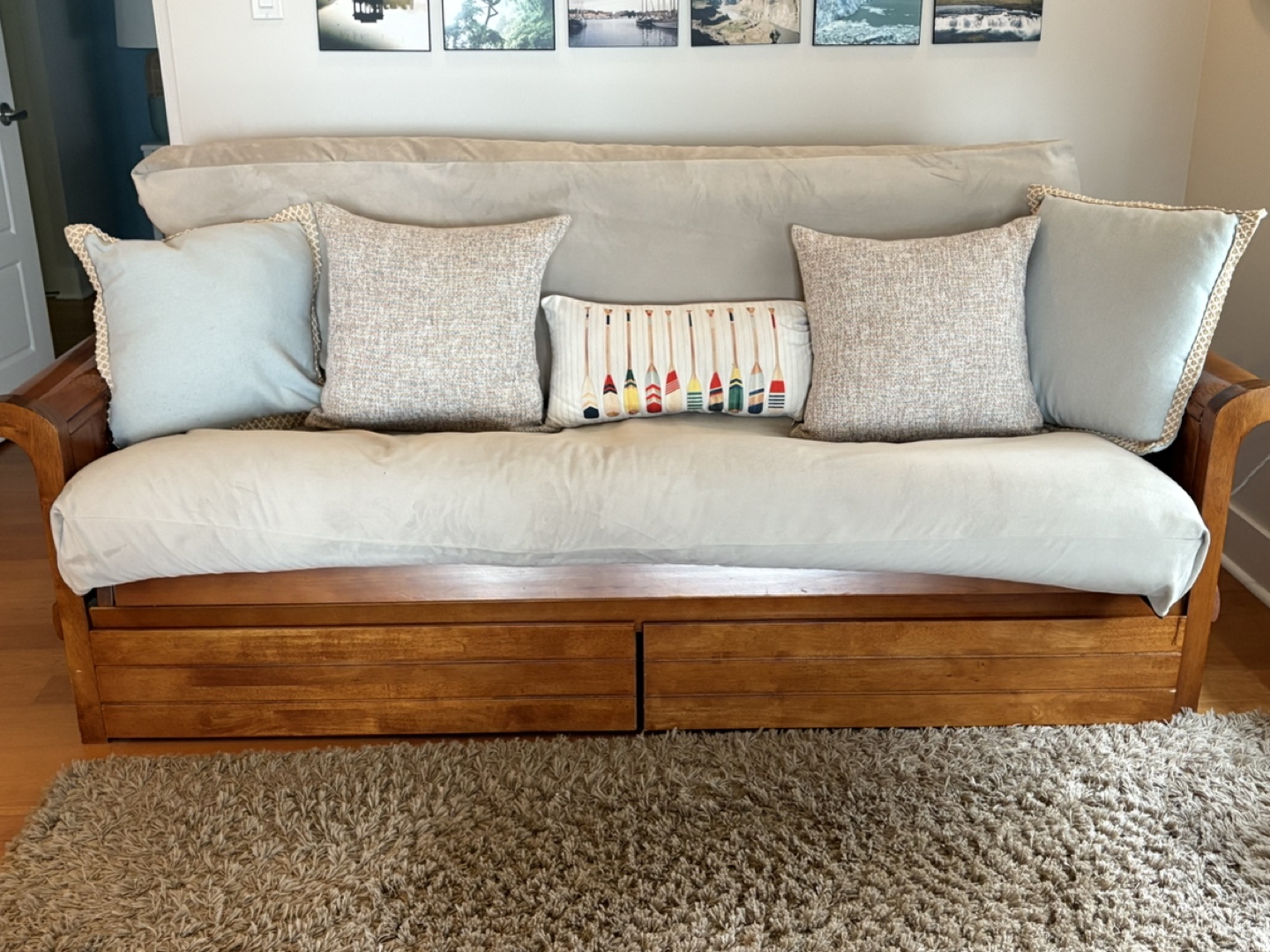 100% real cherry wood couch, coffee table , and chair