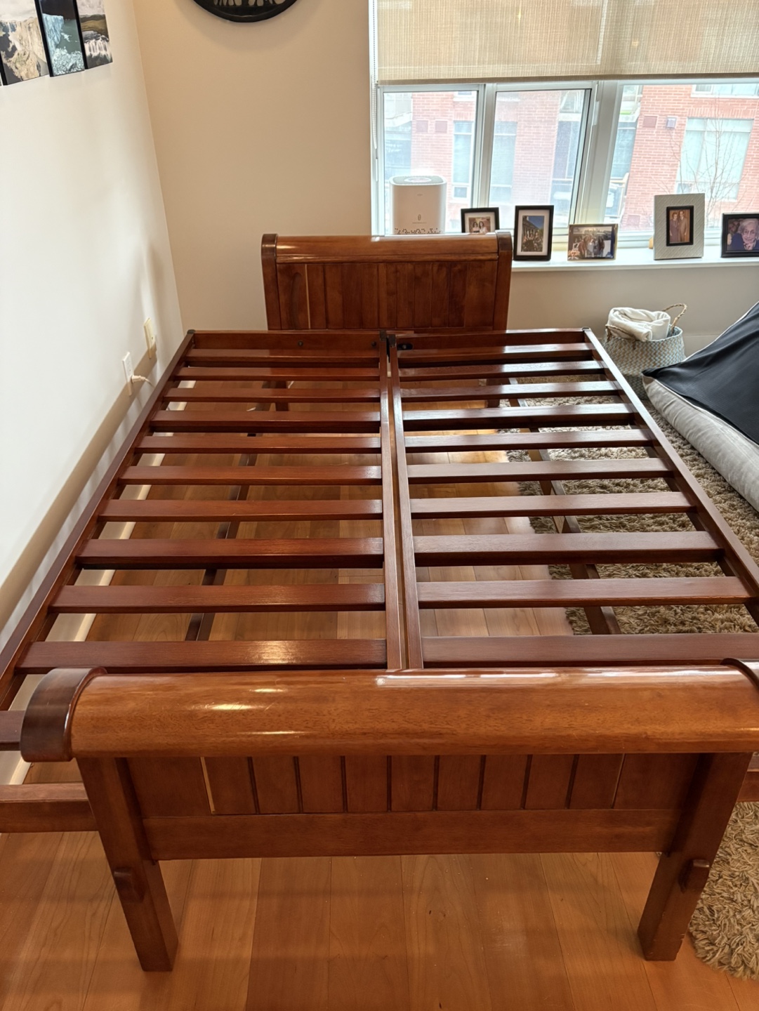 100% real cherry wood couch, coffee table , and chair - photo 3
