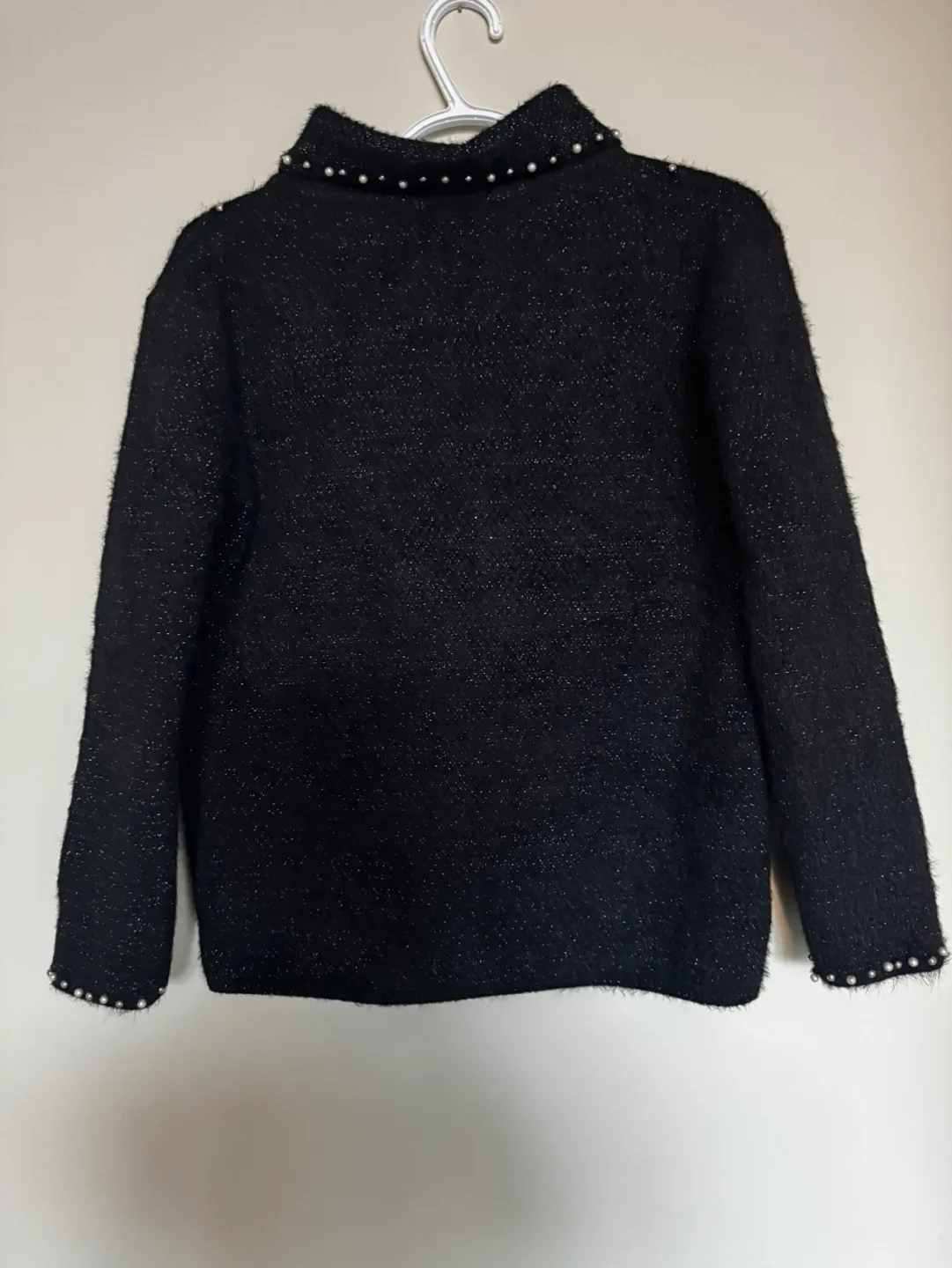 Lady Alice black Pearl Embellished Cardigan Sweater image indicator(3)