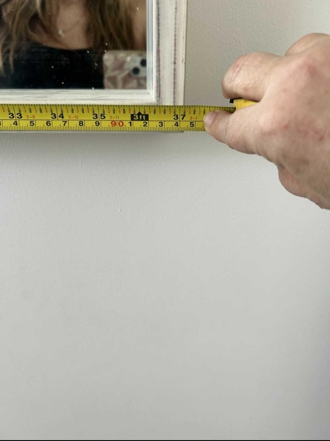 Large rectangular wall mirror with white frame - photo 2