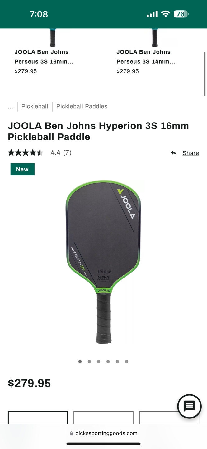 JOOLA Ben Johns Hyperion 3S 16mm Pickleball Paddle