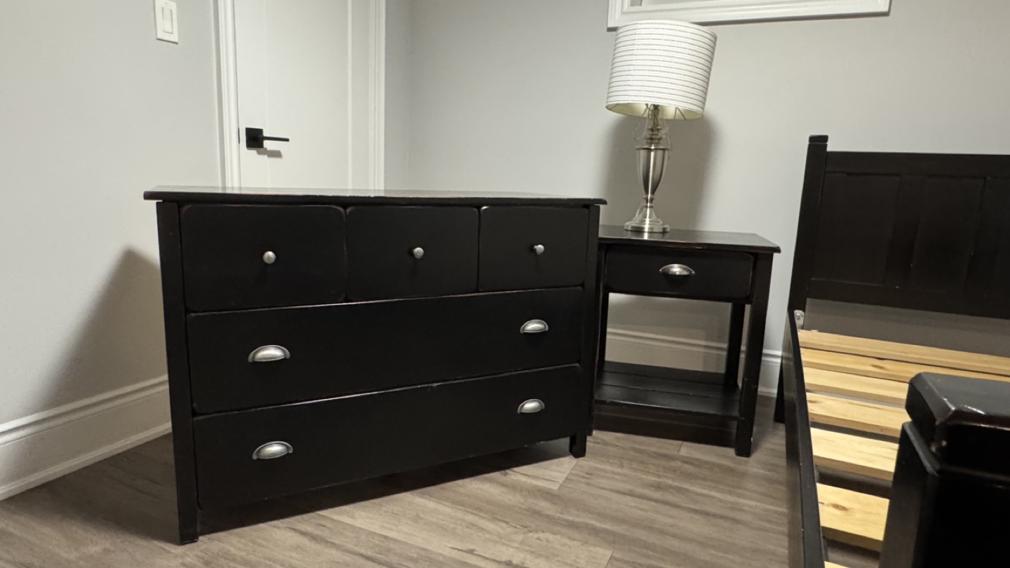 Black Bedroom Set - Dresser, Nightstand & Twin Bed Frame - photo 2