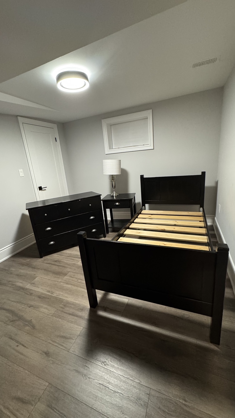 Black Bedroom Set - Dresser, Nightstand & Twin Bed Frame