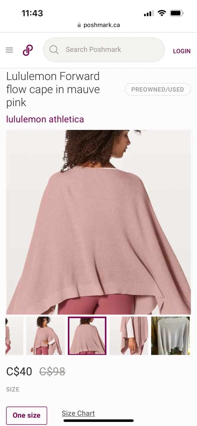 Lululemon Forward Flow Cape - Pink - One Size image indicator(5)