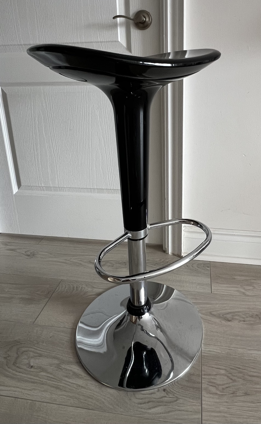 Black Adjustable Bar Stool