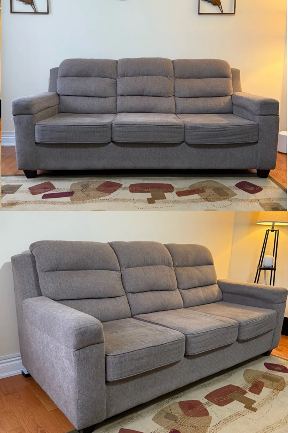 FREE DELIVERY✅• BROWNISH GREY MODERN 2 PIECE COUCH / SOFA SET thumbnail