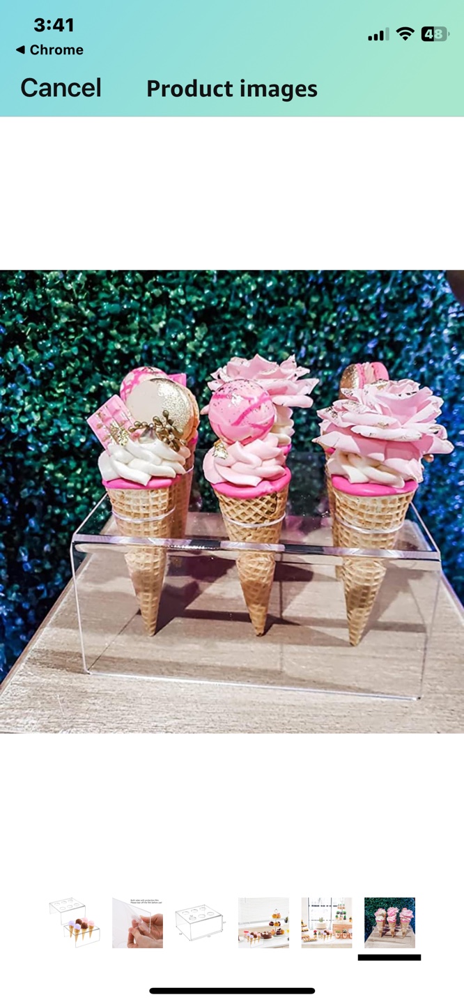 Acrylic ice cream cone holder