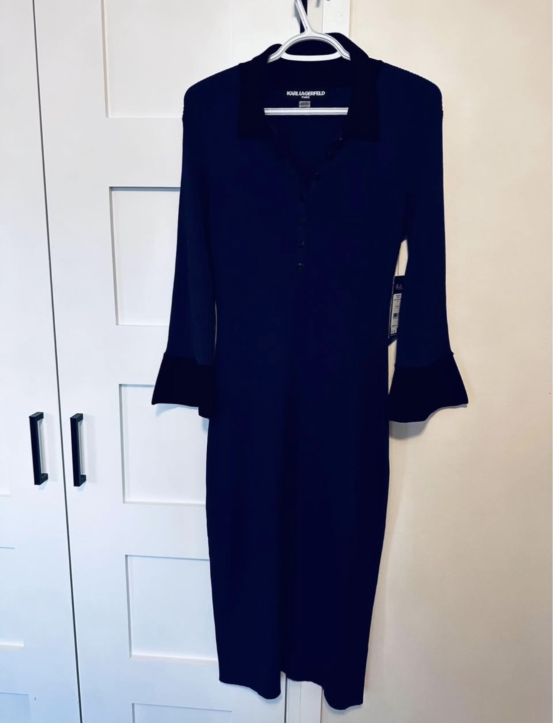 Karl Lagerfeld Navy Blue Knit Midi Dress - photo 2