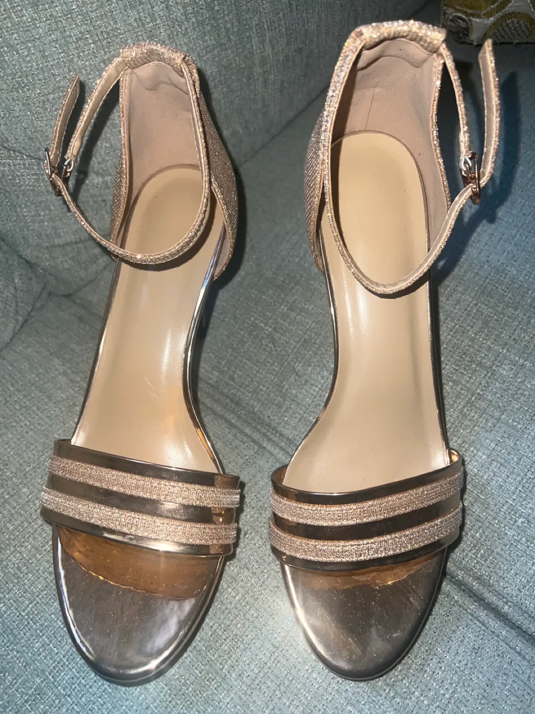 🏈Rose Gold Glitter Heels. image indicator(6)