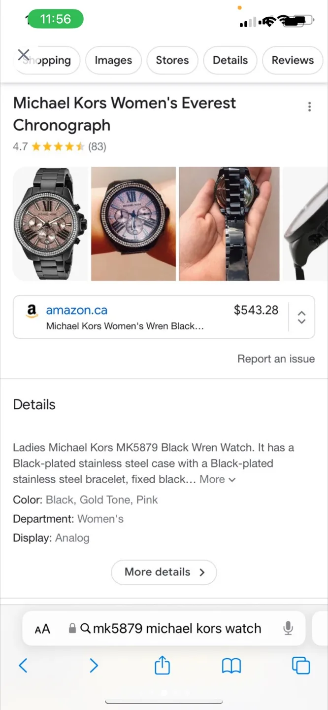 Michael Kors MK5879 Black Crystal Watch image indicator(6)