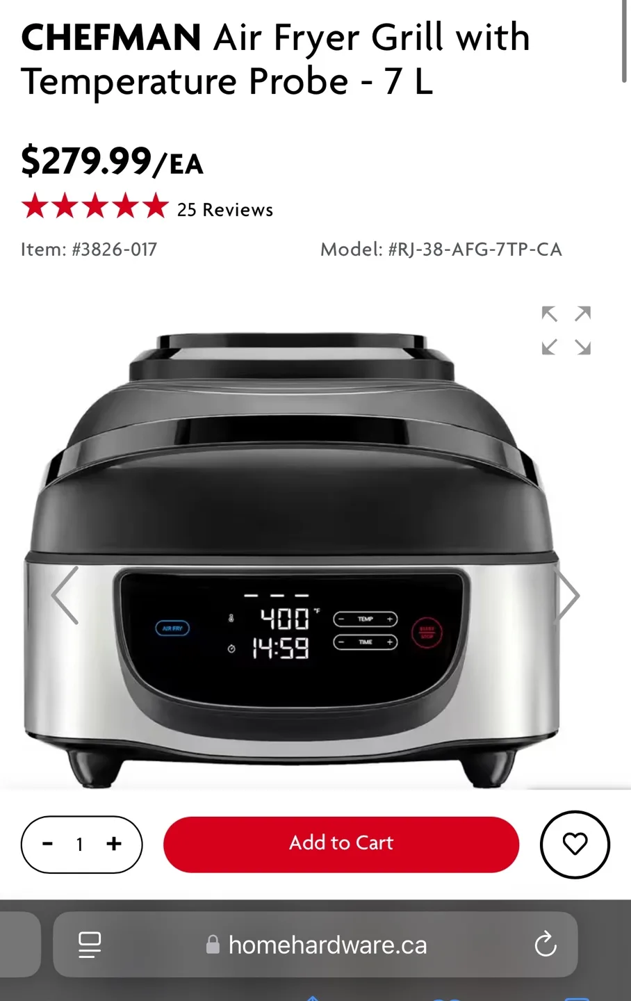 Chefman 7L Air Fryer with Grill - Like new image indicator(4)