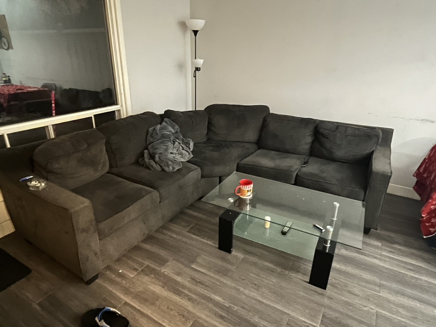Dark Grey L-Shaped Sectional Sofa
