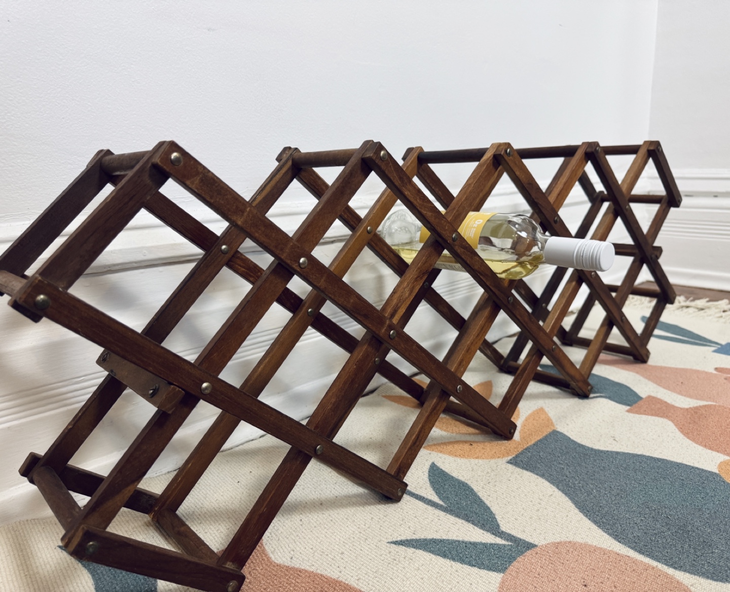 Vintage Foldable Wooden Wine Rack - photo 4
