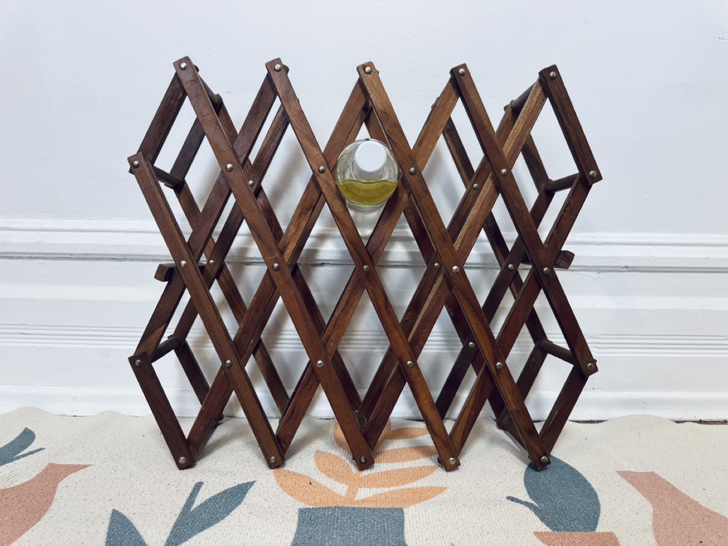 Vintage Foldable Wooden Wine Rack