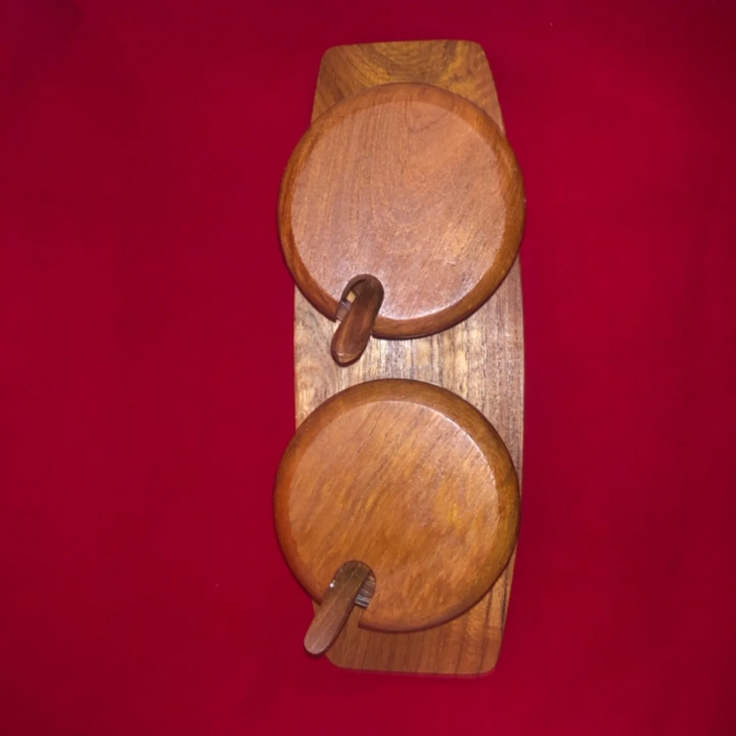 Mid-Century Modern Wooden Condiment Set with Glass Jars image indicator(5)