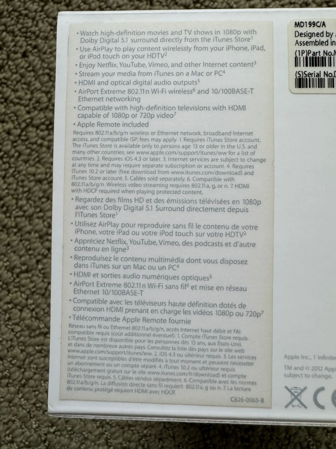 Apple TV 3rd Generation with Remote & Box image indicator(5)