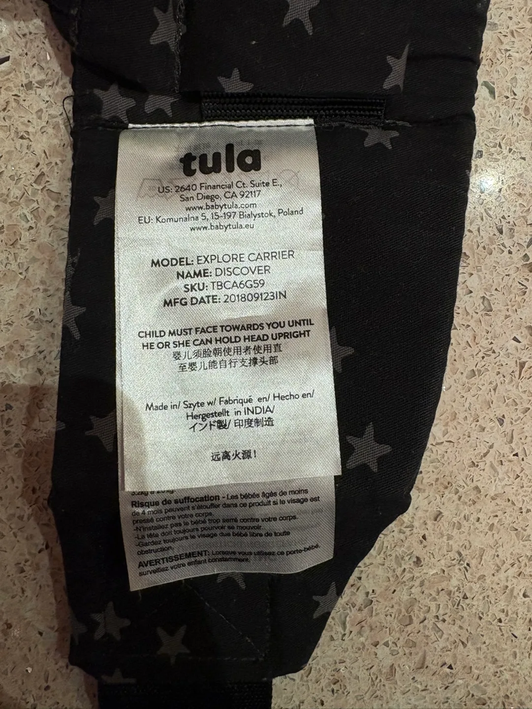 Tula Baby Carrier - Explore Discover - Black Star Print image indicator(3)