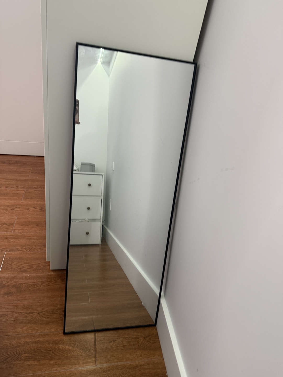 Full Length Leaner Mirror with Black Frame