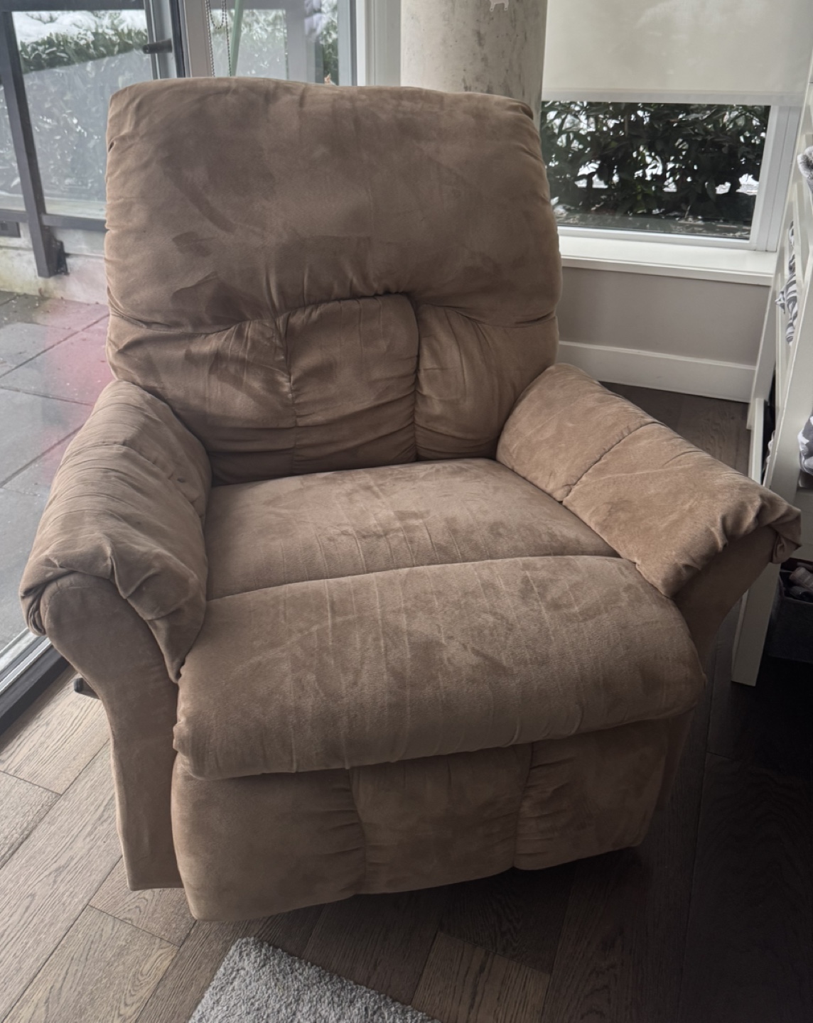Recliner Chair - Beige Microfiber