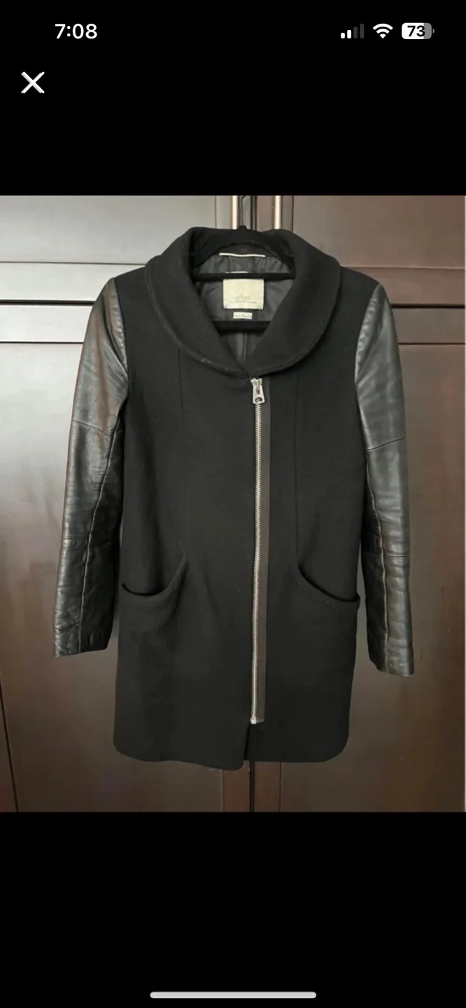 Wilfred Black Leather Sleeve Coat image indicator(2)