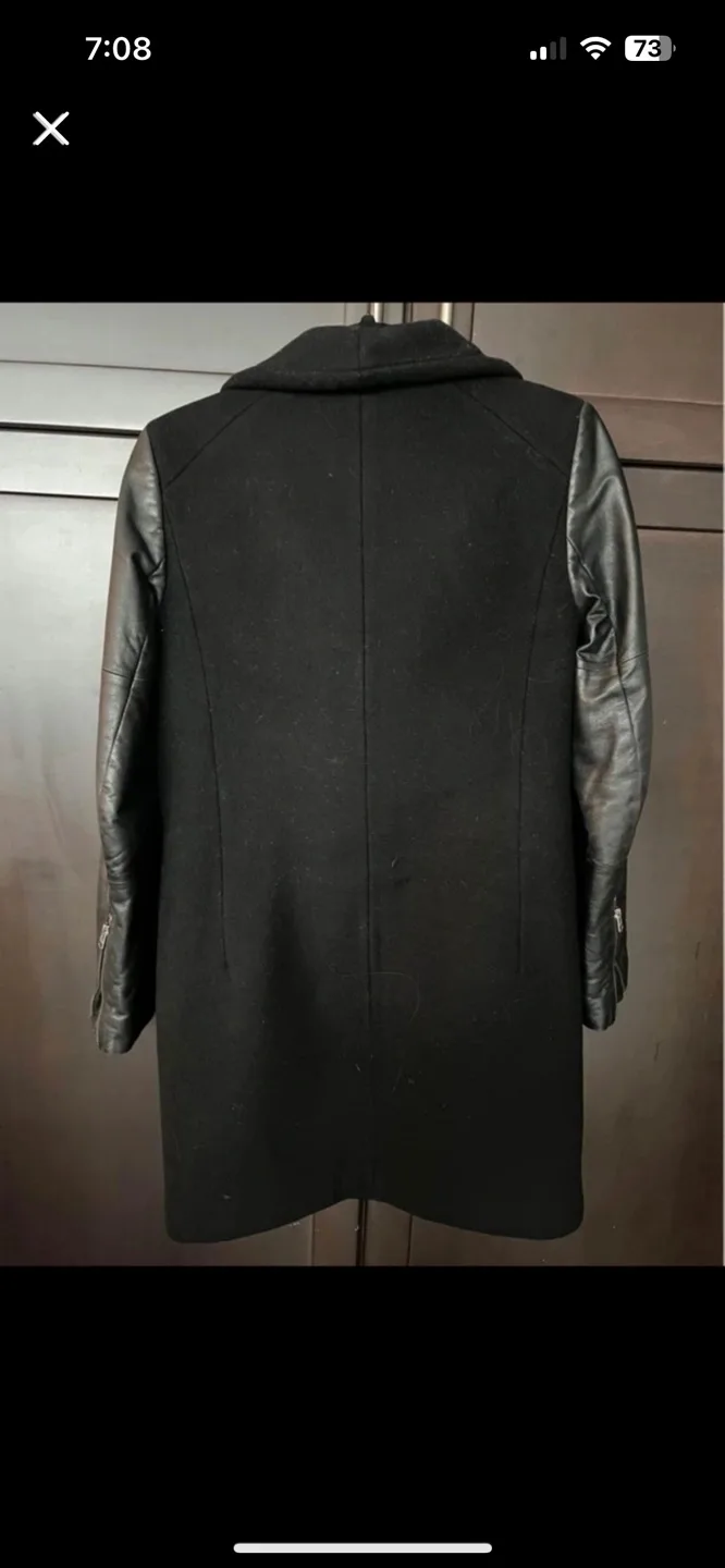 Wilfred Black Leather Sleeve Coat image indicator(3)