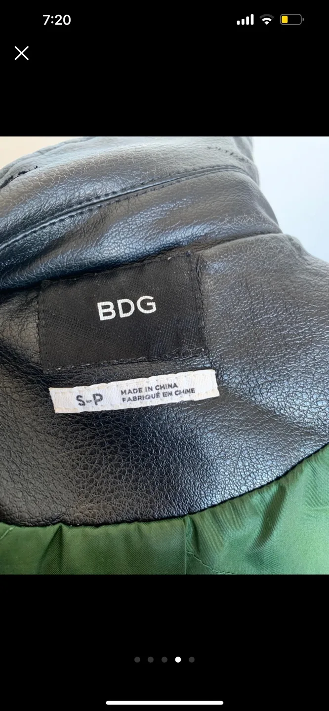 FREE! BDG Black Faux Leather Moto Jacket Size Small image indicator(3)