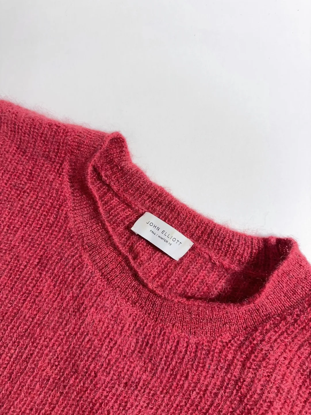 John Elliott Raspberry Red Crewneck Sweater image indicator(5)