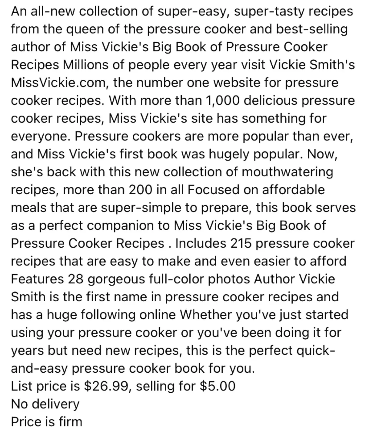 Miss Vickie's Real Food Real Fast Pressure Cooker Cookbook image indicator(2)