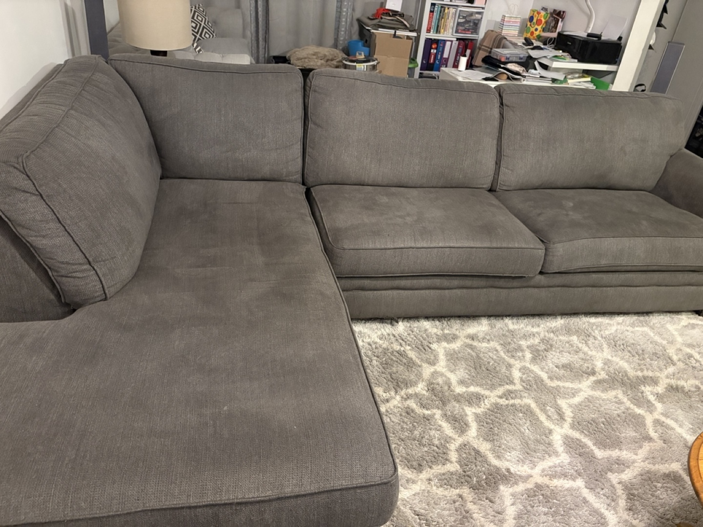 Grey Sectional Sofa with Chaise Lounge - photo 2