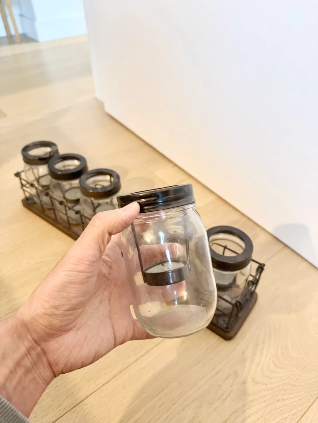 Rustic Glass Jar Candle Holder Set image indicator(4)