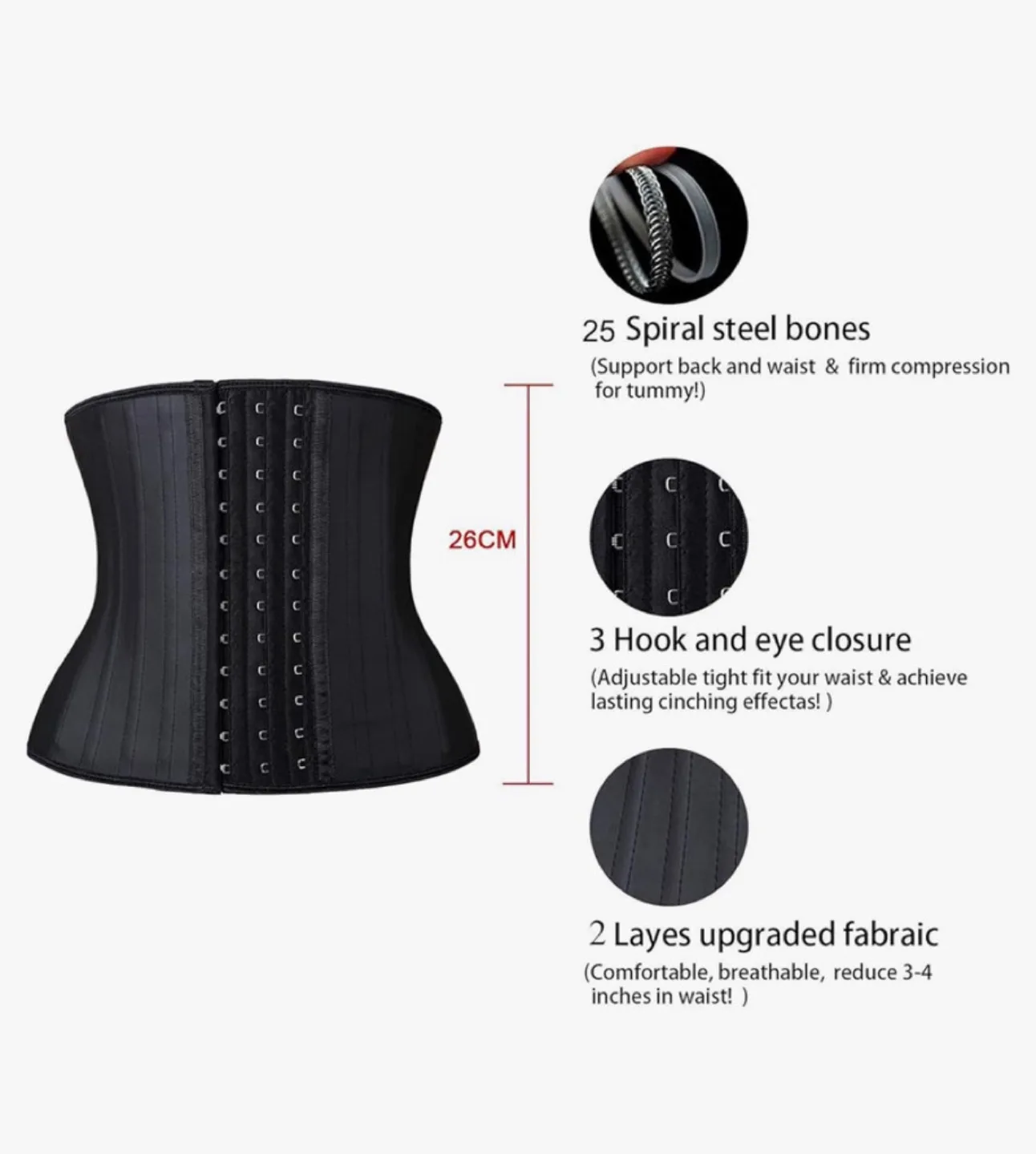 New! YIANNA Waist Trainer Corset for Tummy Control Underbust Spo image indicator(2)