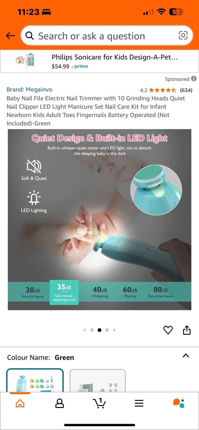 Baby Nail File Electric Nail Trimmer - Green image indicator(3)