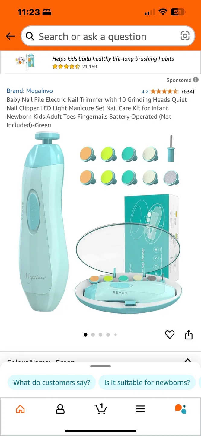 Baby Nail File Electric Nail Trimmer - Green image indicator(5)