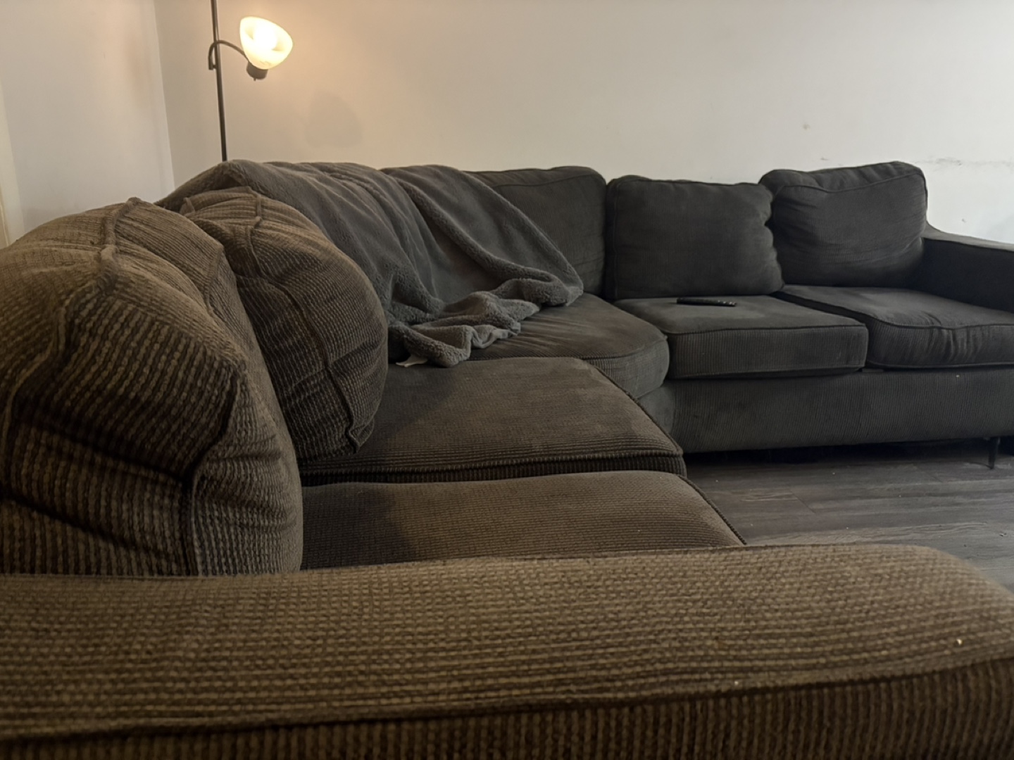 Dark Grey L-Shaped Sectional Sofa - photo 2