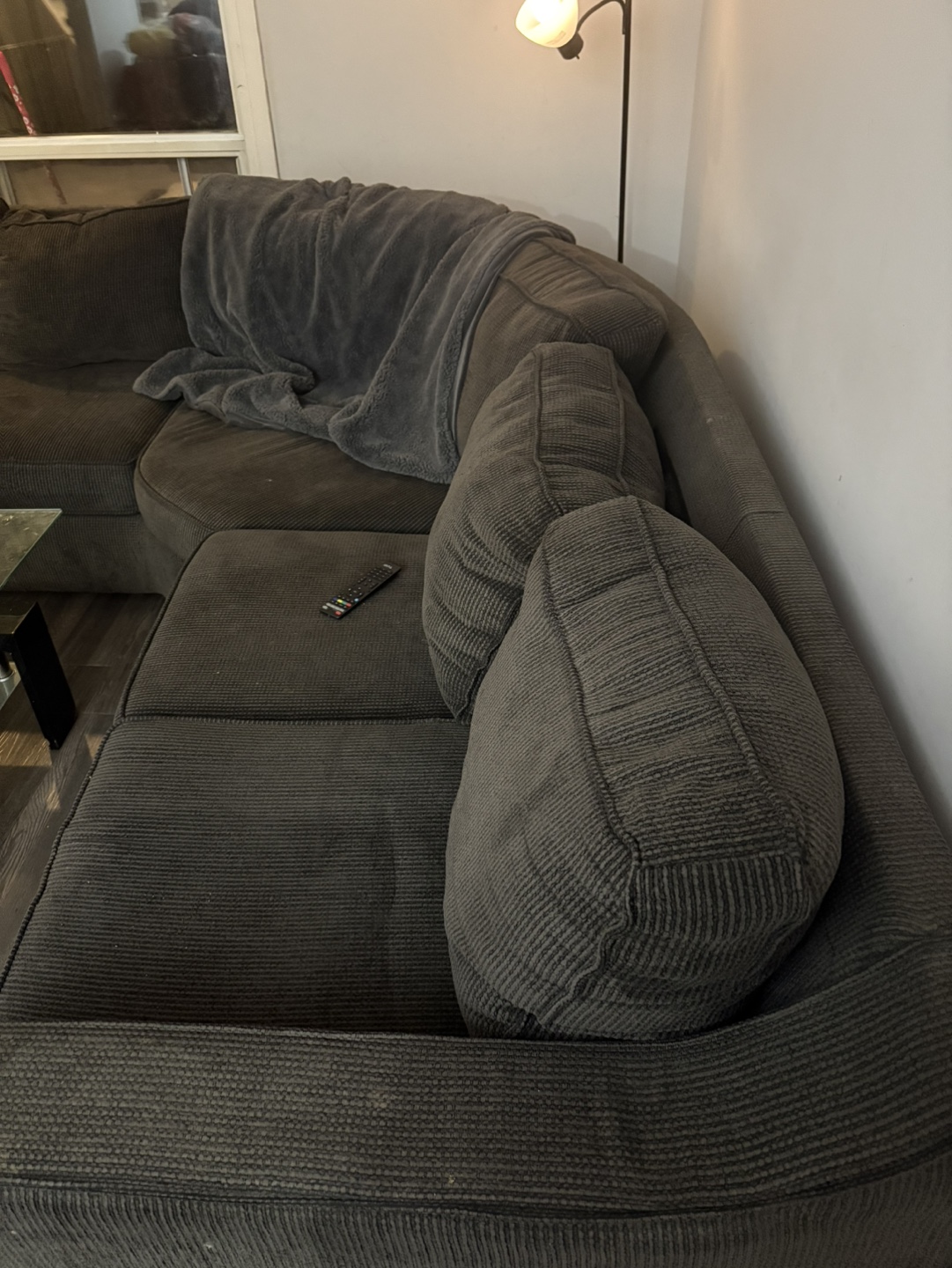 Dark Grey L-Shaped Sectional Sofa - photo 3