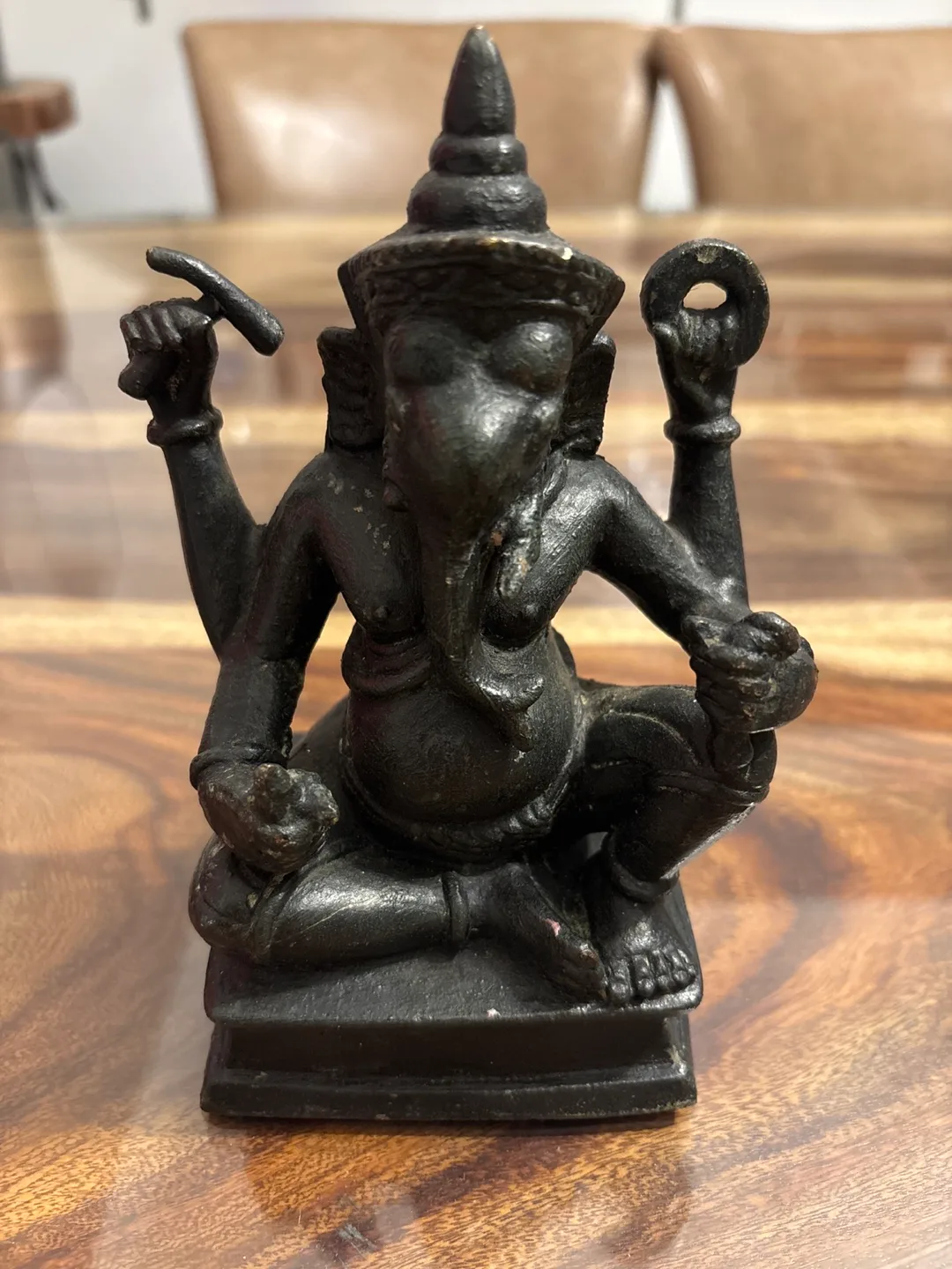 🏈 Antique 7” Bronze Ganesha Statue thumbnail