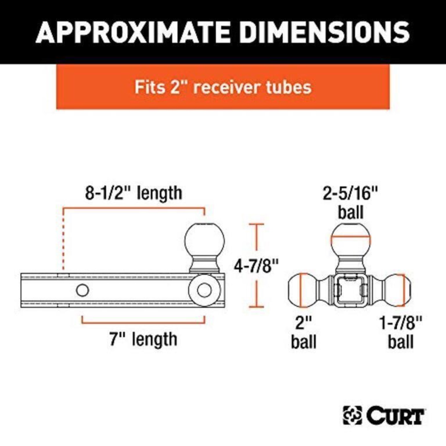 New CURT Triple Ball Mount 🏈 2 inch Receiver - photo 2