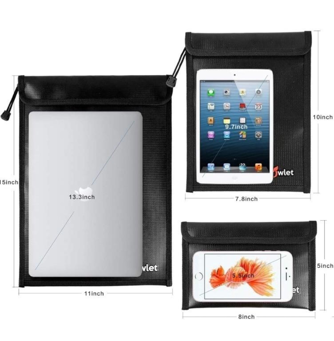 FireProof 🏈 Water Resistant Document Bags (3 Pack) - photo 3