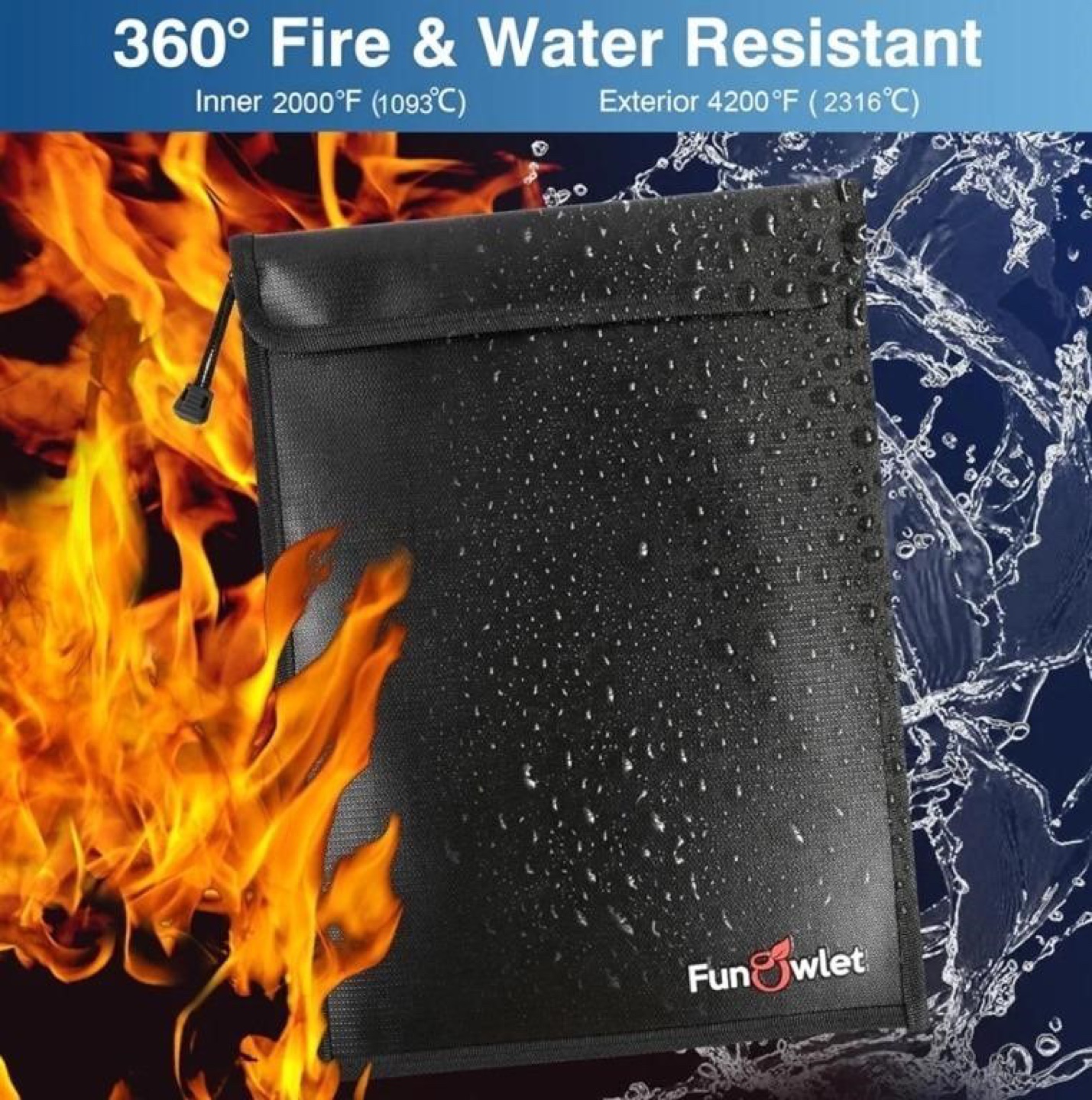 FireProof 🏈 Water Resistant Document Bags (3 Pack) - photo 2
