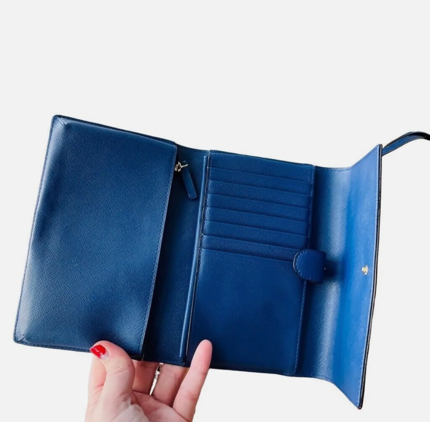 Kate Spade New York Blue Leather Crossbody Wallet image indicator(4)