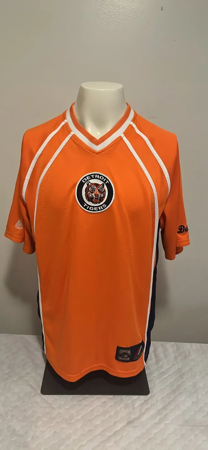 Detroit Tigers Orange Majestic Cooperstown Collection Jersey image indicator(3)