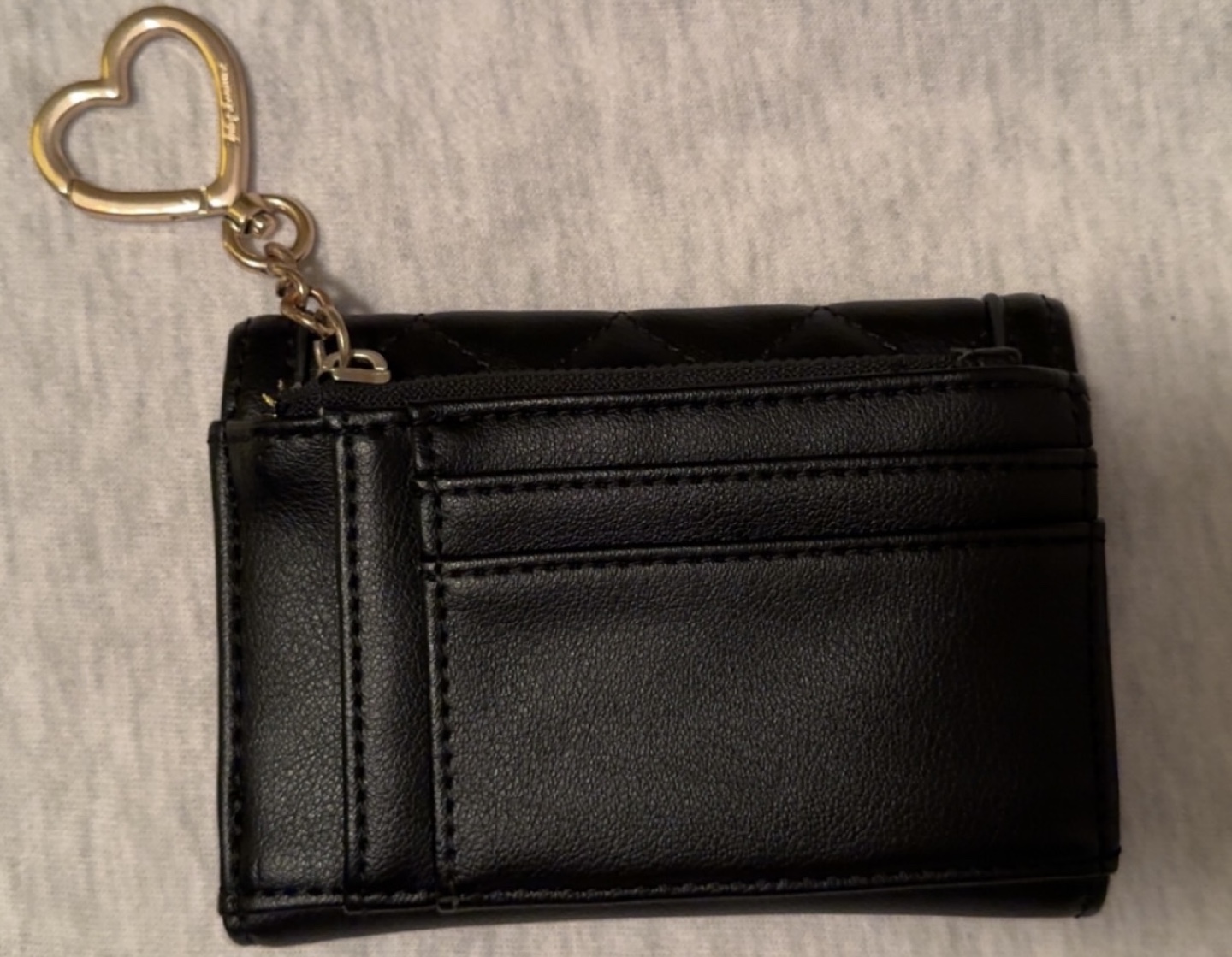 Juicy Couture Black Quilted Mini Wallet with Heart Charm - photo 2
