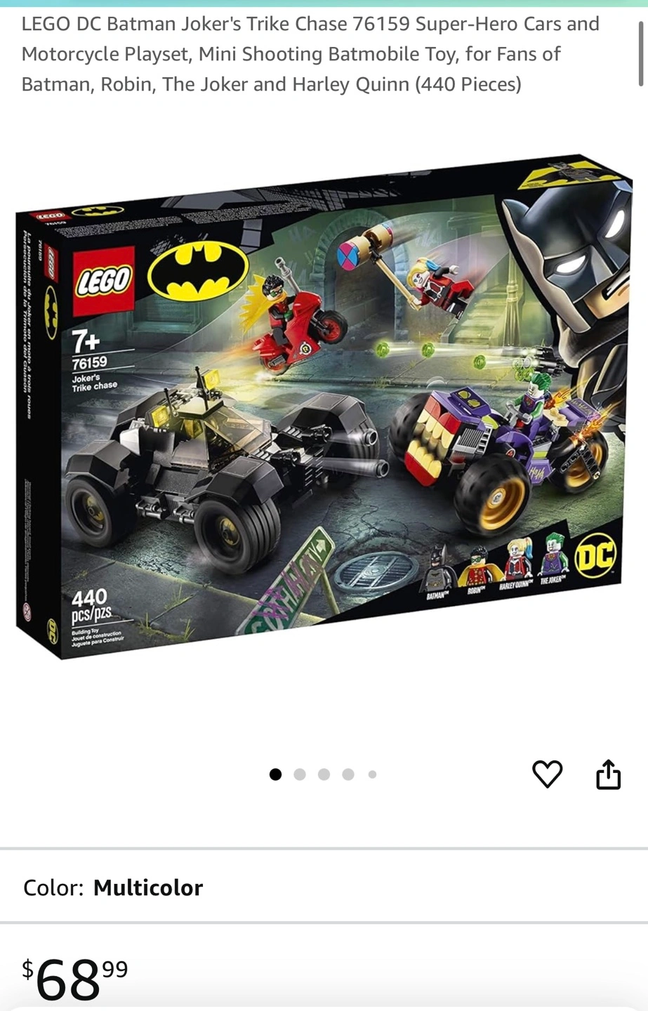 Batmobile Toy Lego Dc Batman Joker's Trike Chase Batman