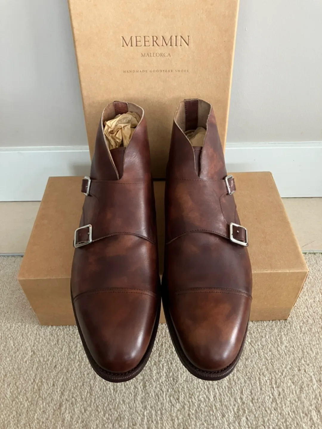 Meermin Double Monk Boot - Style 101574 - UK 7.5E image indicator(2)