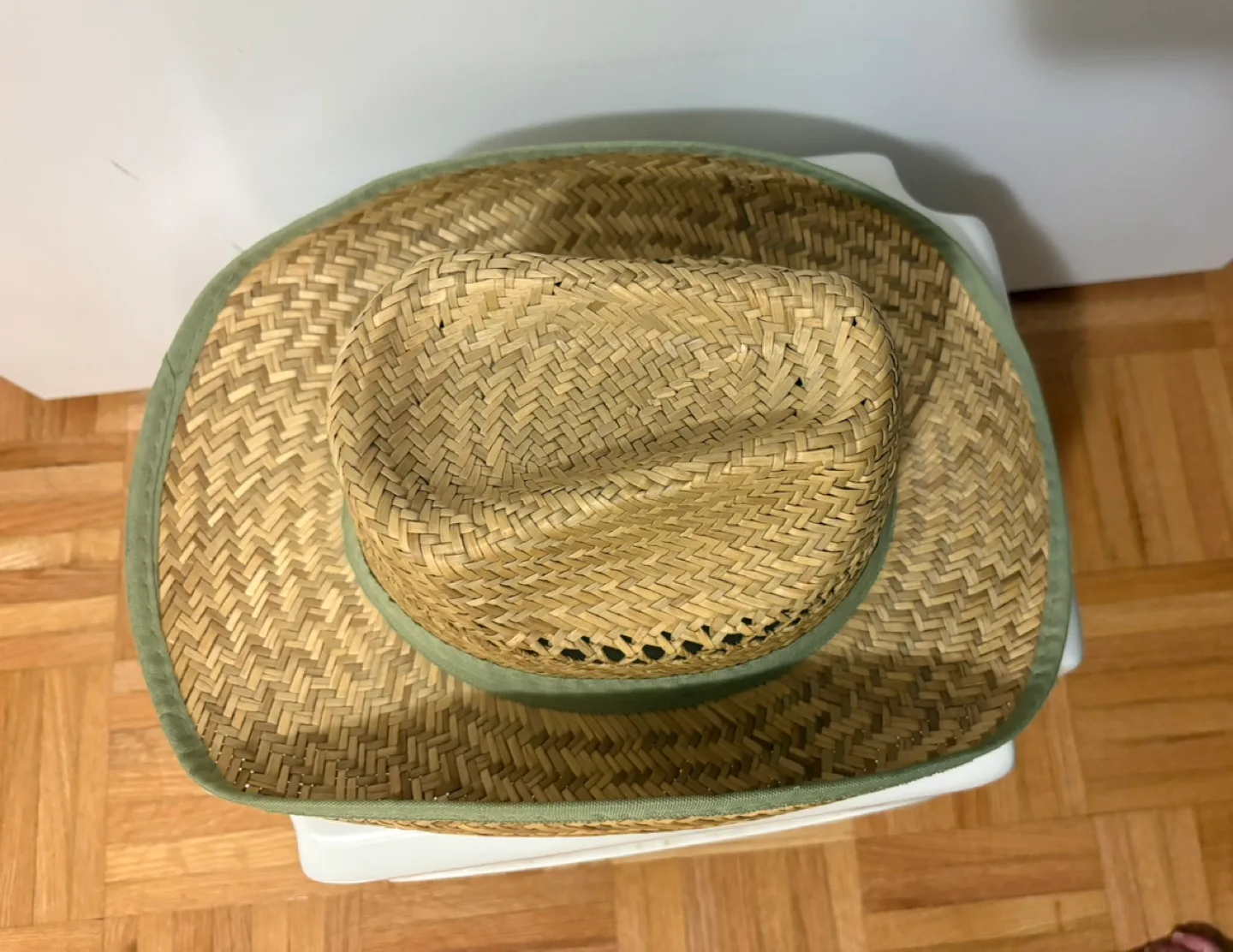 Straw Cowboy Hat with Green Band image indicator(2)