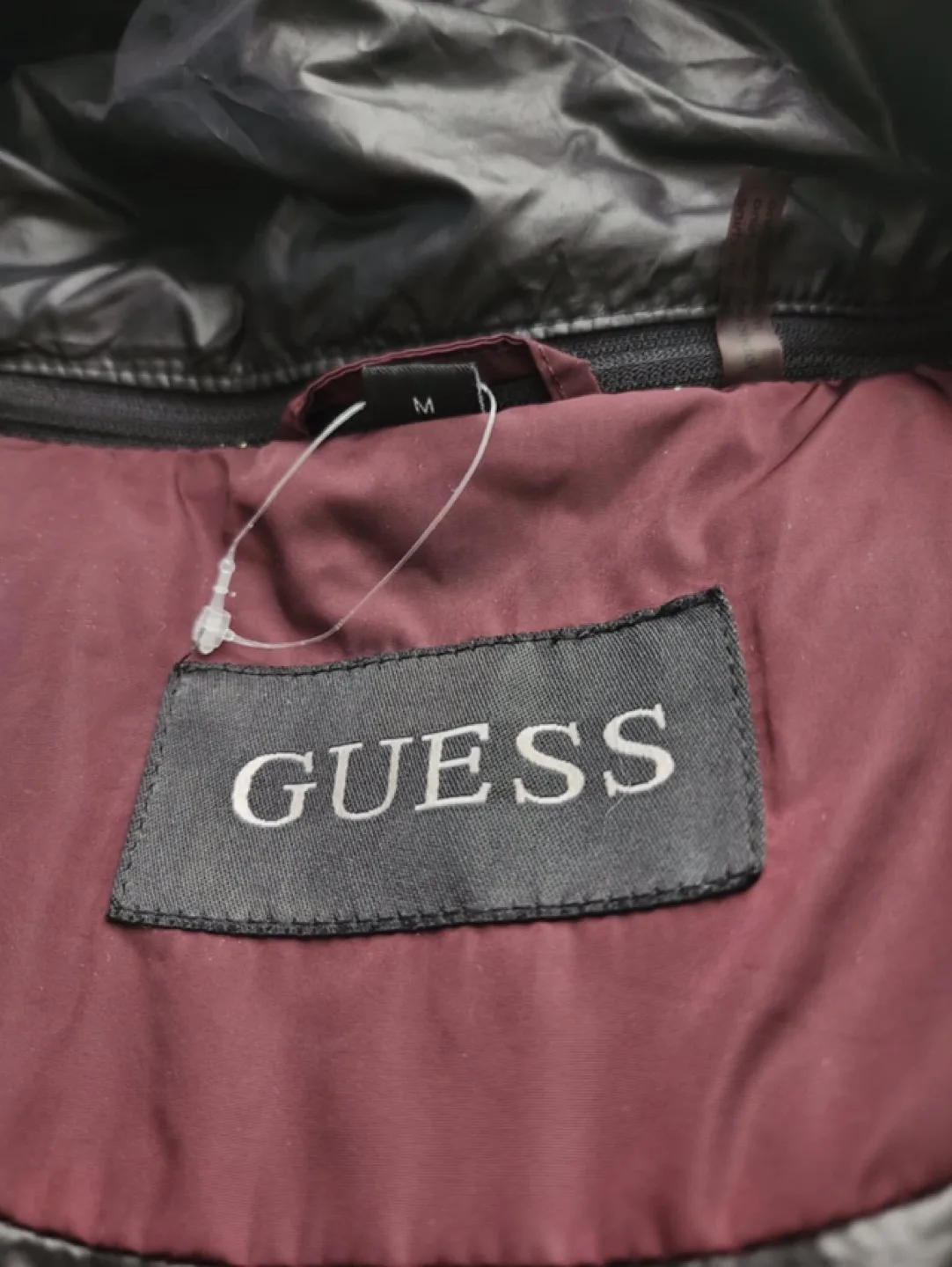 🏈Women's Guess Burgundy Puffer Coat with Faux Fur Hood image indicator(9)