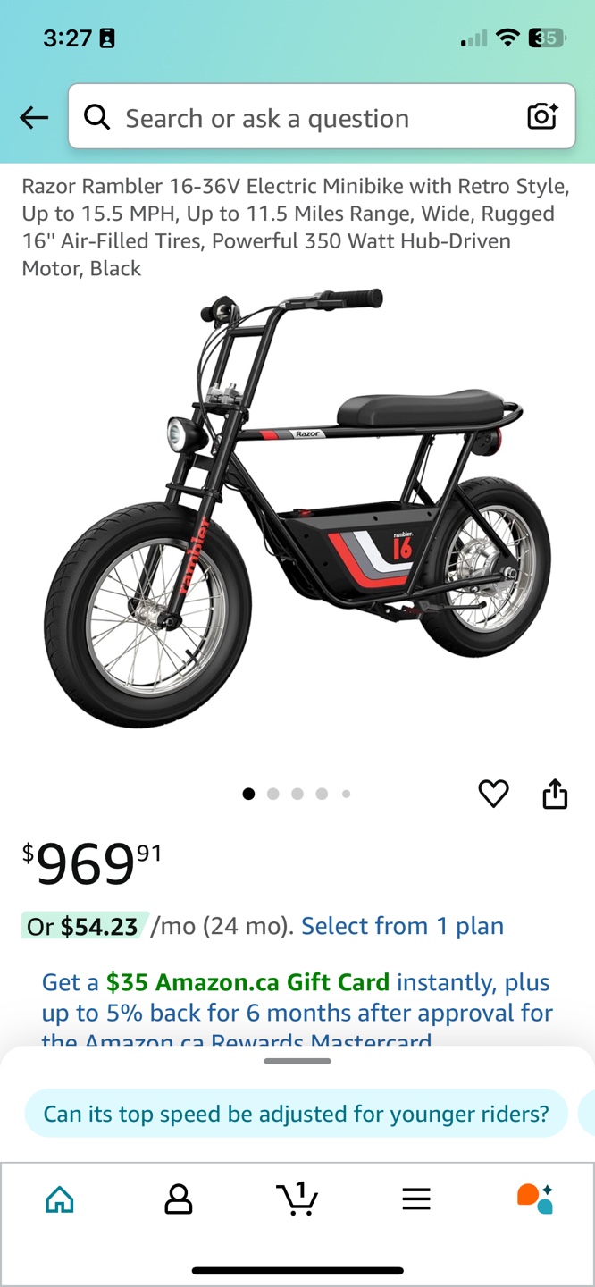 Razor Rambler 16 Electric Minibike - Red