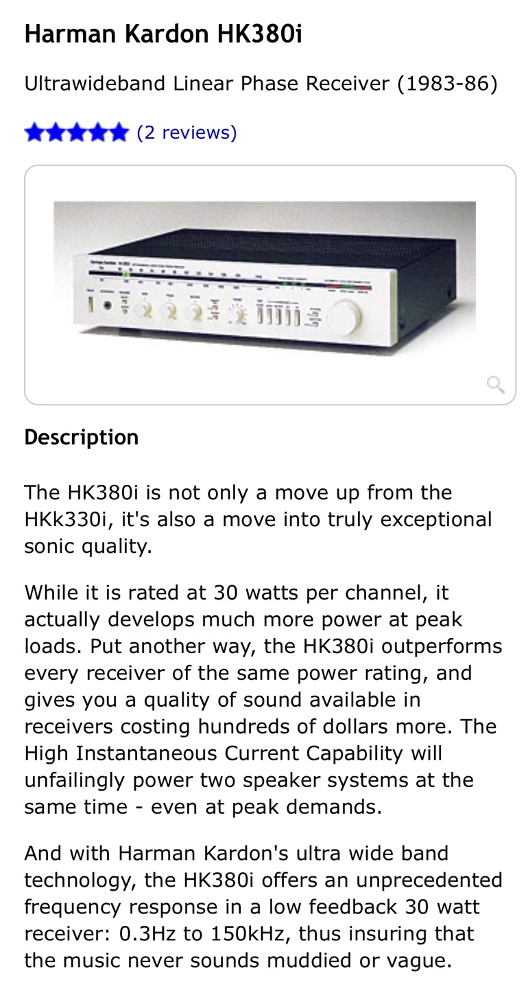 Harman/Kardon hk 380i Ultrawideband Linear Phase Stereo Receiver - photo 2