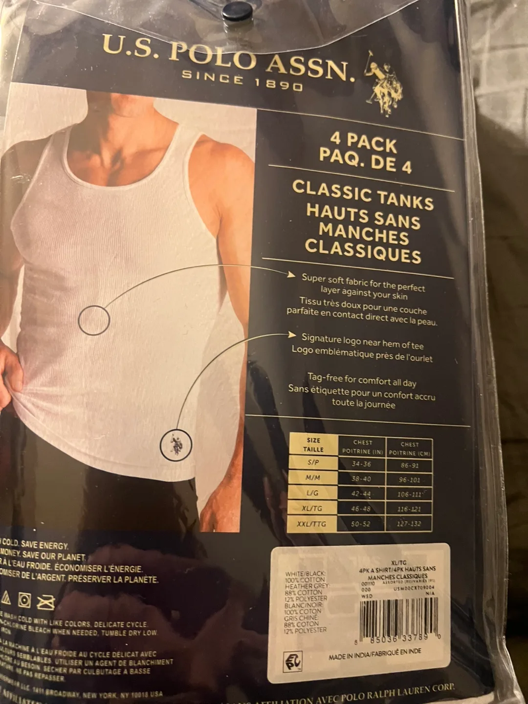 U.S. Polo Assn. Classic Tanks 4-Pack -Brand new Men’s XL image indicator(2)