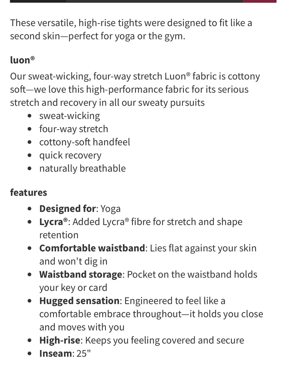 Lululemon Wunder Under 25” image indicator(8)
